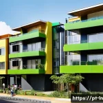 Home 22 다세대 주거의 경제적 이점 분석 - A modern multifamily residential complex in a vibrant Brazilian urban neighborhood, featuring well-m...