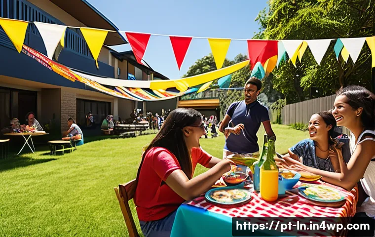 다세대 주거에서의 커뮤니티 참여 방안 - A vibrant community gathering in a sunny condominium garden featuring diverse families and neighbors...