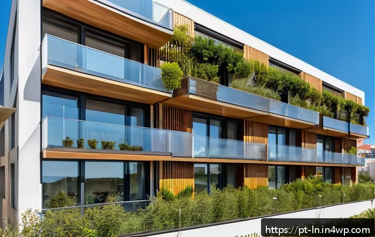 다세대 주거의 글로벌 사례 비교 - A modern multifamily residential complex in Lisbon featuring sustainable architecture with solar pan...